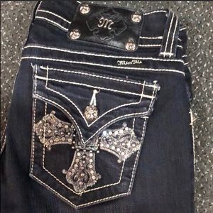 Miss me embellished black jeans